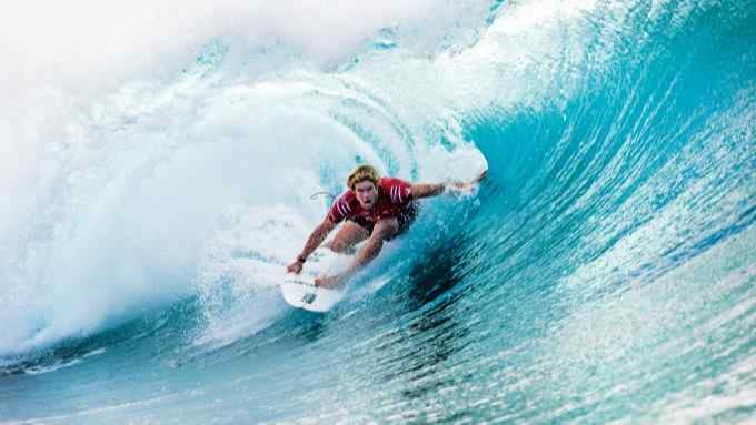 World surfing champion 'John John' Florence on his Pyzel surfboard