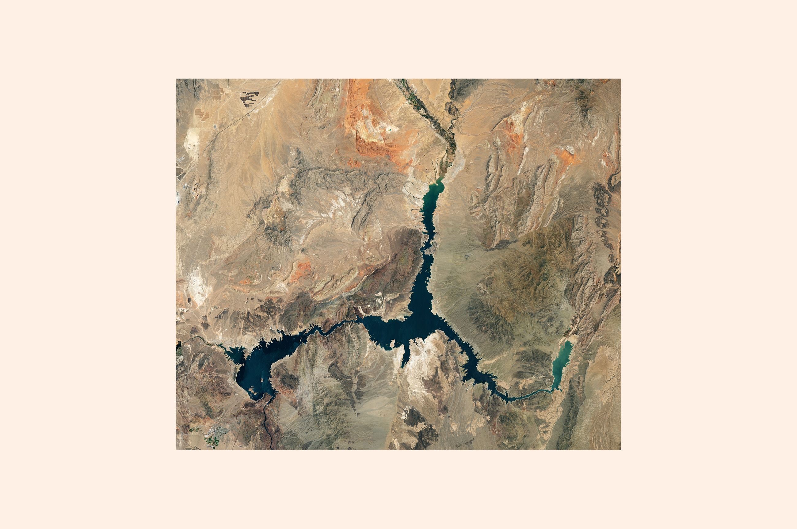 an aerial map showing water level in Lake Mead -- July 6, 2022