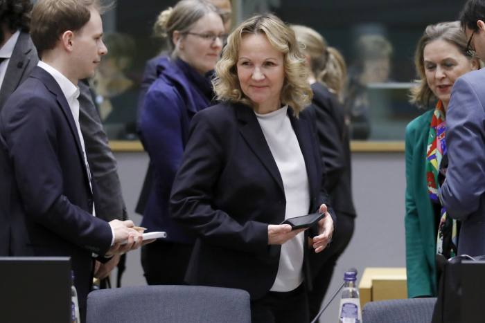 Menteri alam sekitar Jerman Steffi Lemke menghadiri majlis menteri alam sekitar EU di Brussels