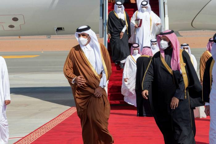 Qatar's Sheikh Tamim bin Hamad al-Thani, left, and Saudi Crown Prince Mohammed bin Salman are part of the younger, tech-savvy and security-minded generation of royals who have come to the fore in the Gulf states