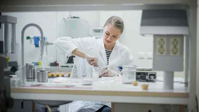 female scientist in laboratory for biochemistry and molecular cell biology