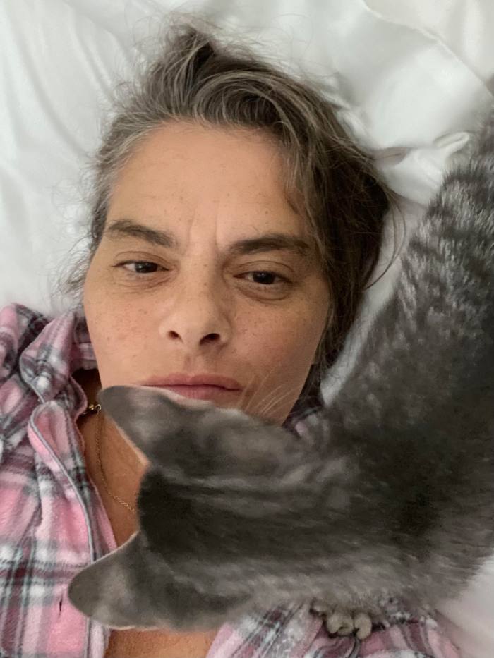 Tracey Emin's photo of herself with her kitten Teacup