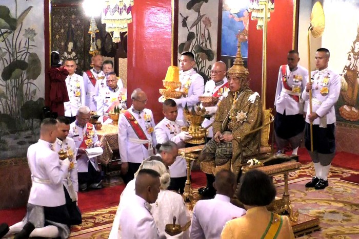 The coronation of King Maha Vajiralongkorn, Bangkok, May 2019. His father King Bhumibol ruled the country for 70 years before his death in 2016