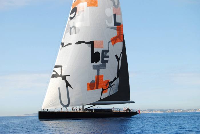 SY Aglaia - Her sail was designed by Magne Furuholmen and drawn by Sail Graphics Palma