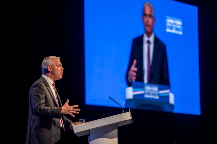 Steve Barclay, the health secretary, delivers a speech at the conference
