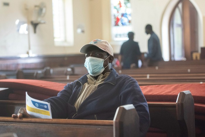 Homeless man Nelson Mododolo getting vaccinated at Sea Point Methodist Church on September 9 2021 in Cape Town, South Africa