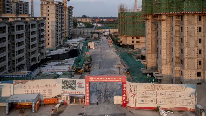 The China Evergrande Group Royal Peak residential development under construction in Beijing, China