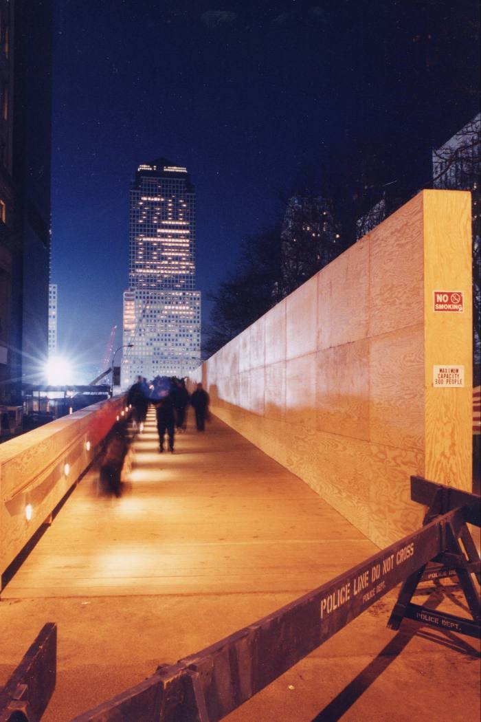 The temporary viewing platform at New York’s Ground Zero