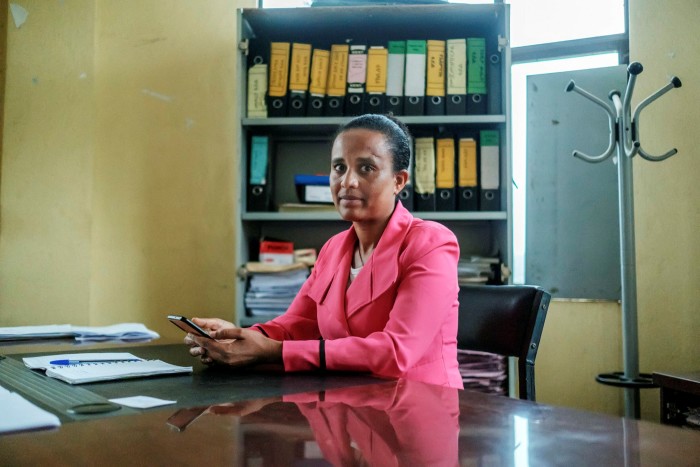 Tesfa Habtie, mayor, at her office in Lalibela