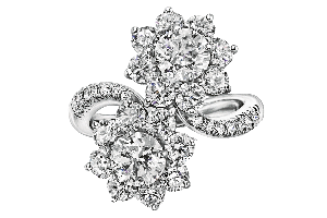 Harry Winston platinum Sunflower Diamond twin ring, POA