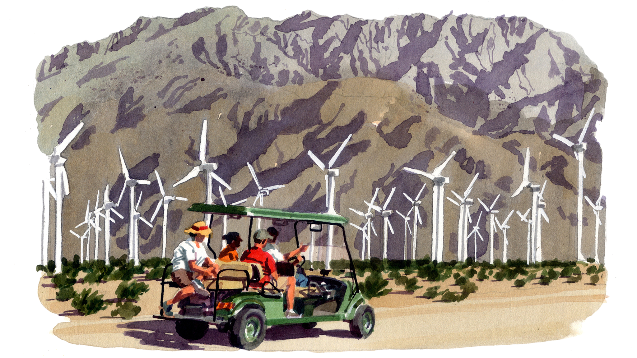 Postcard from Palm Springs: into the wind-turbine woods
