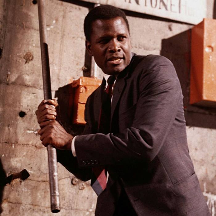 Poitier played a policeman who faced racial abuse in 'In the Heat of the Night'