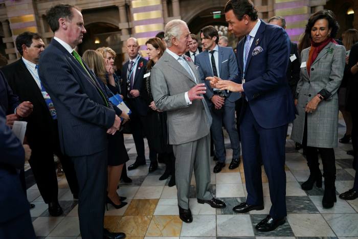 Prince Charles meets business leaders at COP26 in Glasgow, where he awarded his Terra Carta Seal to companies including AstraZeneca, Bank of America and IBM