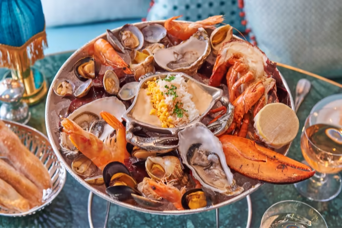 Manzi’s platter, including Atlantic prawns, steamed whelks and Palourde clams