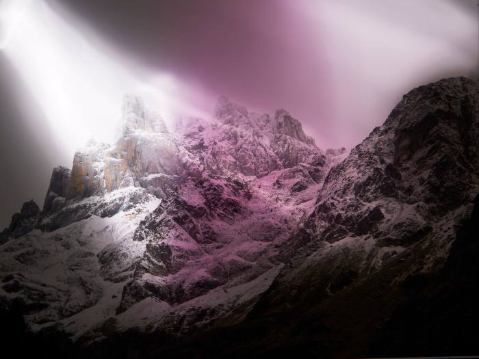 Light Beam Over Titlis, 2020, by Douglas Mandry