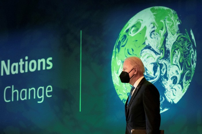 Joe Biden at the UN Climate Change Conference (COP26) in Glasgow, Scotland last November