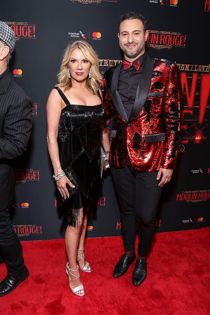 Opening night for Moulin Rouge at the Al Hirshfeld Theatre. Ramona Singer, Adam Blanshay on the red carpet
