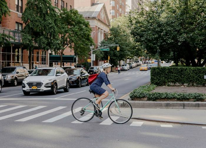 Cycling is currently Tett’s main means of transport around Manhattan