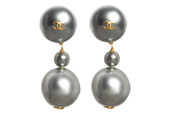 Chanel vintage gray ball earrings, £60 for four days, 4element.co.uk