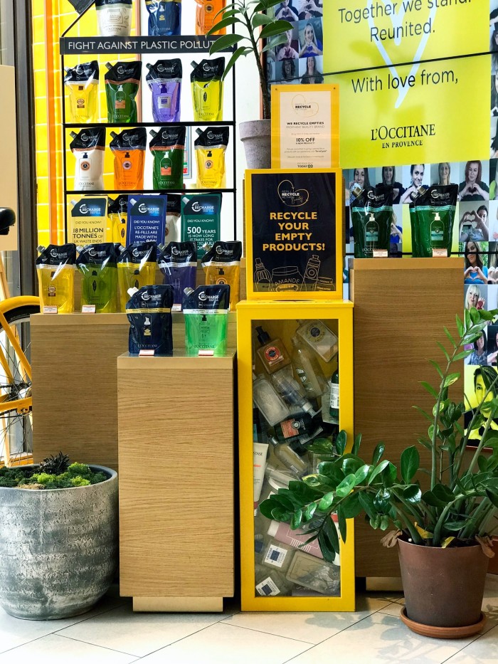 L’Occitane in-store recycling point