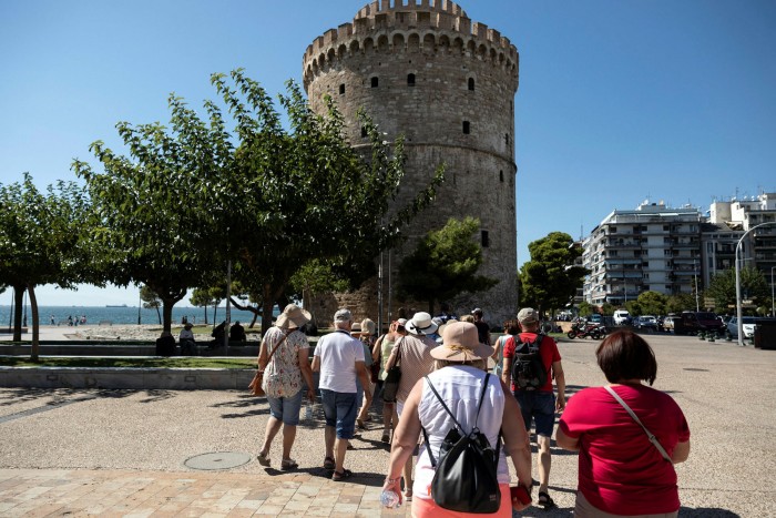 Tourists in Thessaloniki, Greece