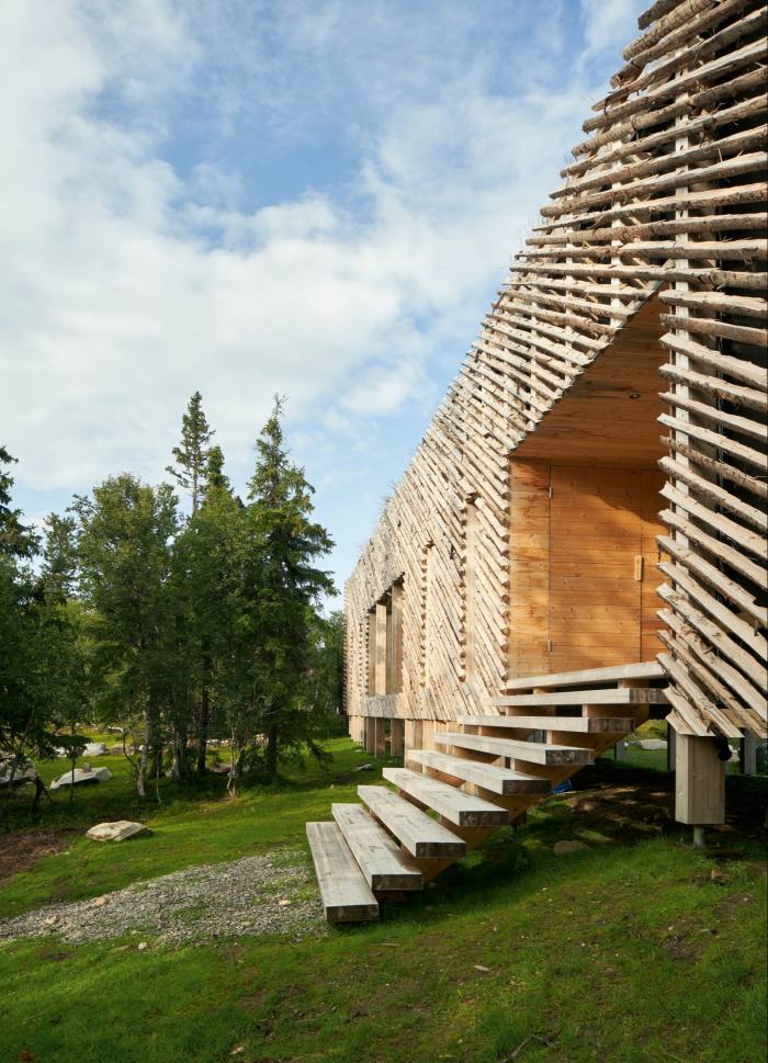 The wooden battens on the exterior of Casper Mork-Ulnes’s Lillehammer bolthole