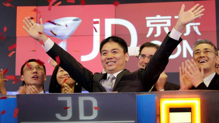 Richard Liu celebrating the 2014 IPO of JD.com 