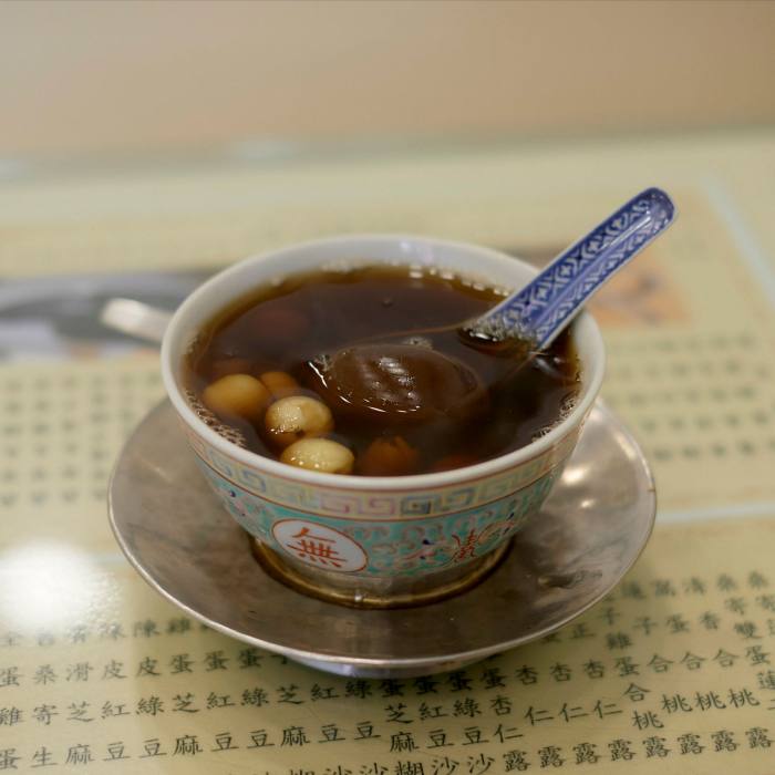 Its signature ‘dessert soups’ include sweet Oriental herbal tea with hard-boiled egg and lotus seeds
