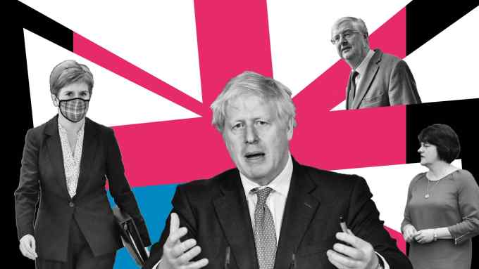 A photomontage of Nicola Sturgeon, Boris Johnson, Mark Drakeford and Arlene Foster