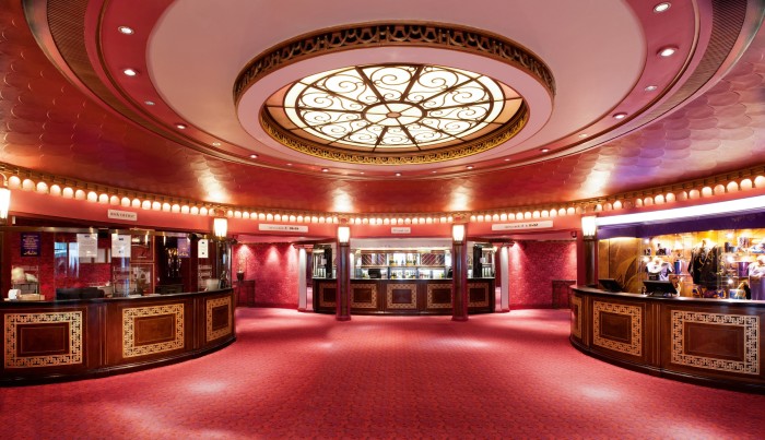 The entrance hall of the Prince Edward Theatre