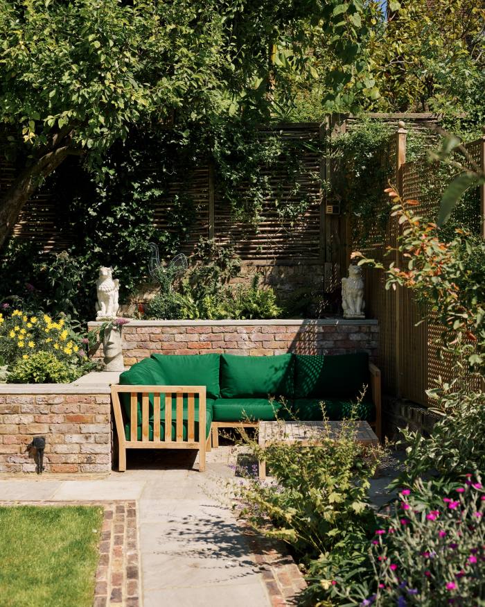 The garden with bespoke furniture designed by Coburn