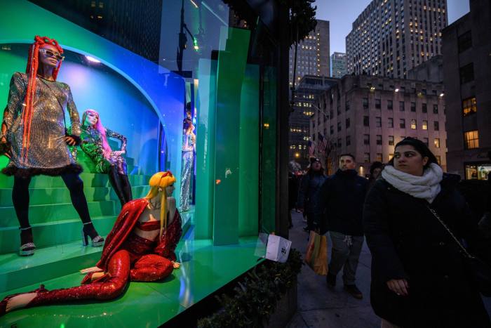 Shoppers look at the window display in Saks Fifth Avenue department store. There are few economic indicators that the Fed keeps a keener eye on than the health of the US consumer