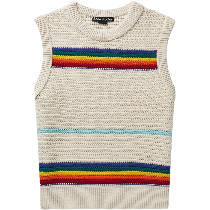 Acne Studios wool crochet knit sweater vest, £250, mrporter.com