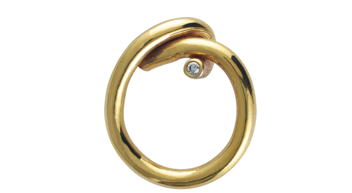 Jenny Sweetnam Fairtrade gold and diamond Silent Diamond Knott ring, £1,250