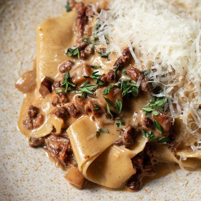 Pappardelle with Dexter beef and corra linn at Celantano’s