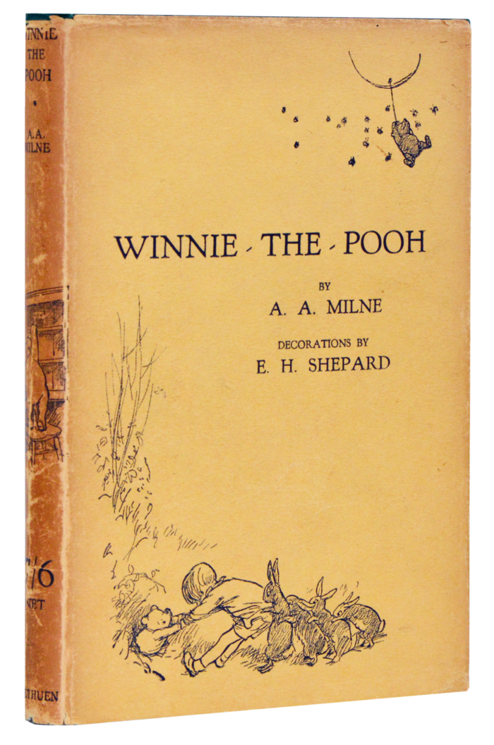 A first edition of Winnie-the-Pooh listed by the author at Shapero Rare Books
