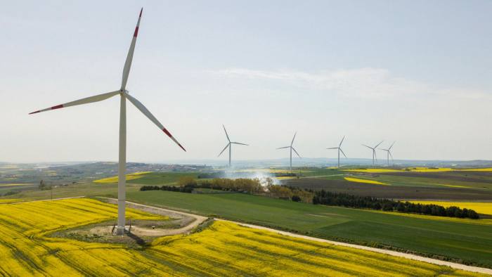 Wind turbines in Silivri, near Istanbul, Turkey in 2019 