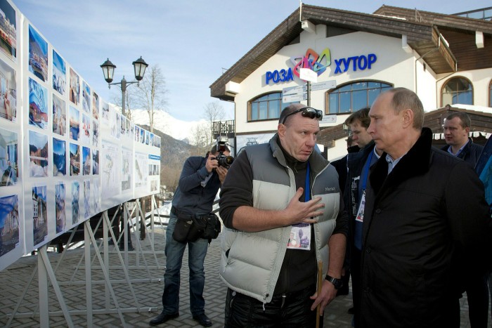 Vladimir Potanin in conversation with Vladimir Putin