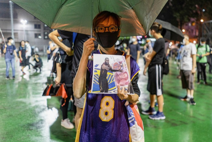 Hundreds of protesters gathered in 2019 in Hong Kong to show support for Houston Rockets manager Daryl Morey, who tweeted in support of pro-democracy protests in the city.