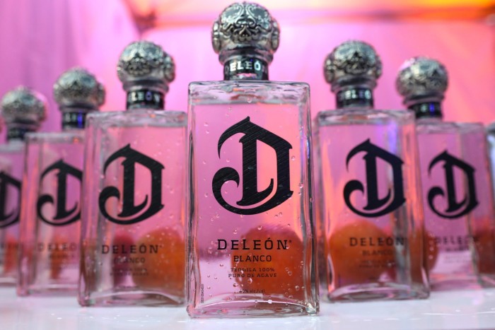 Bottles of DeLeón tequila