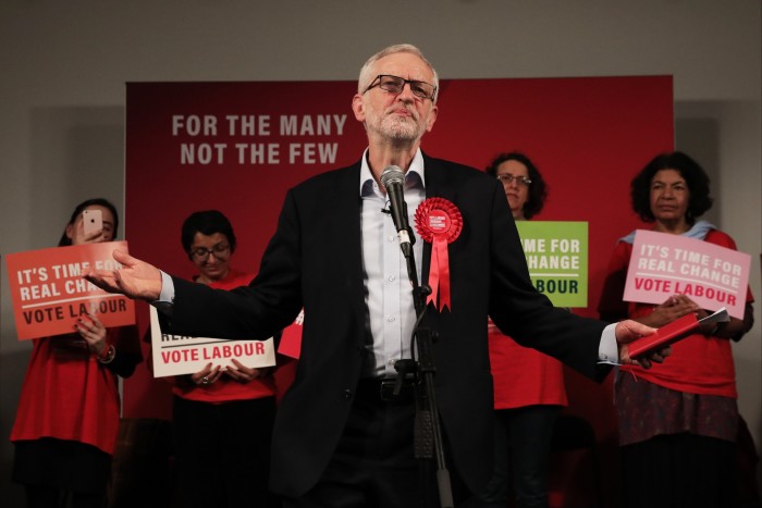 Labour leader Jeremy Corbyn addresses supporters 