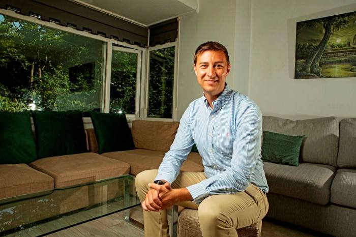 Simon Cahill at home in south London