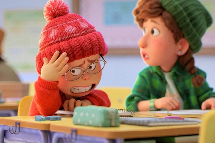 Una escena de Turning Red, una película animada producida por Pixar y ambientada en Canadá.