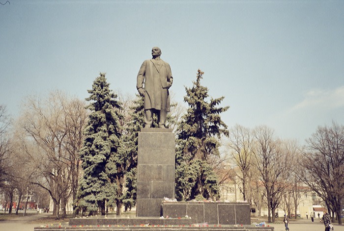 A monument to Vladimir Lenin, seen here in 2011, stood in central Bakhmut until it was removed in July 2015