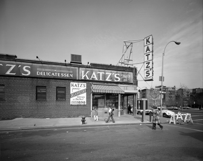 Katz's Delicatessen at 205 East Houston Street, New York, in 1975