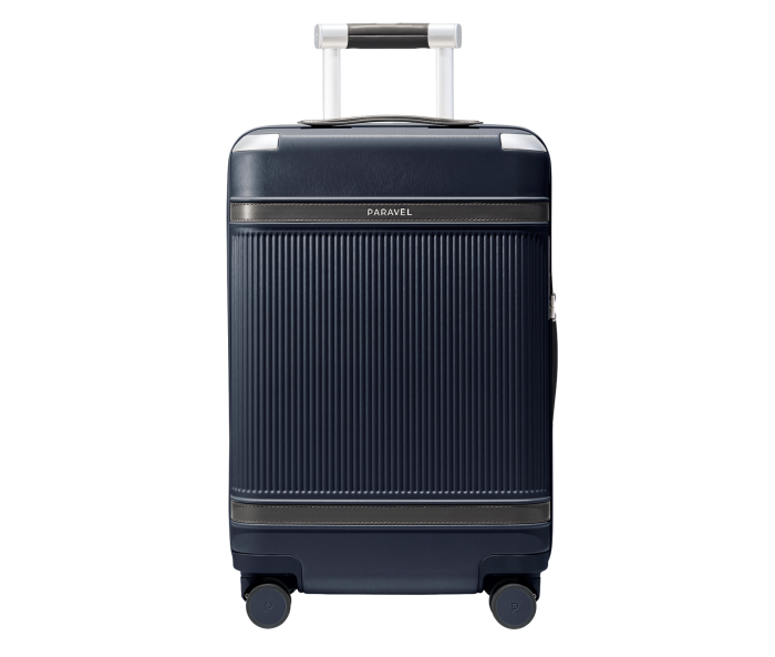 Paravel recycled plastic and recycled aluminium Aviator Carry-On Plus luggage, $375 
