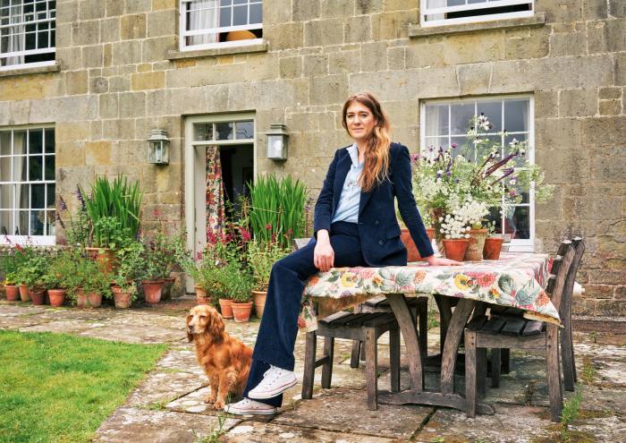 Soames and her dog, Humbug, at home in Wiltshire