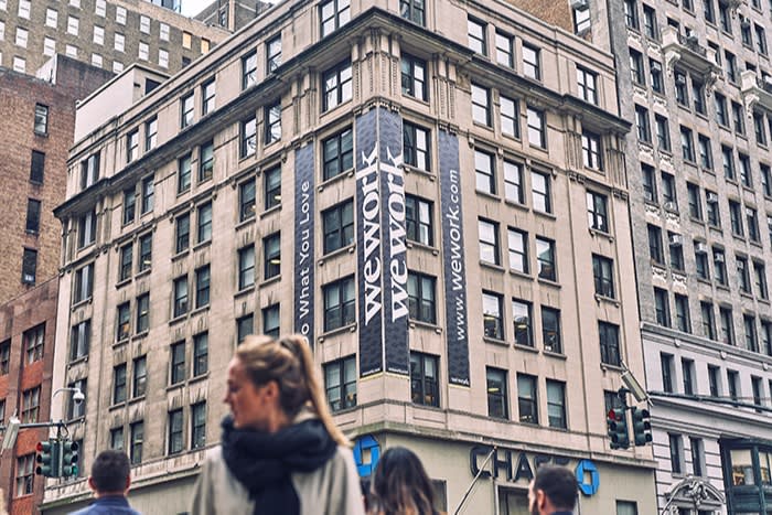 A WeWork building in New York in 2019