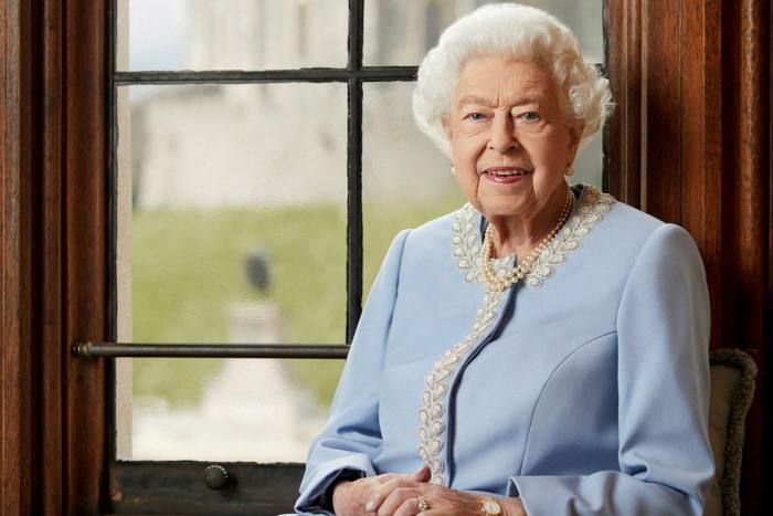 The official Platinum Jubilee portrait of Britain’s Queen Elizabeth II photographed at Windsor Castle