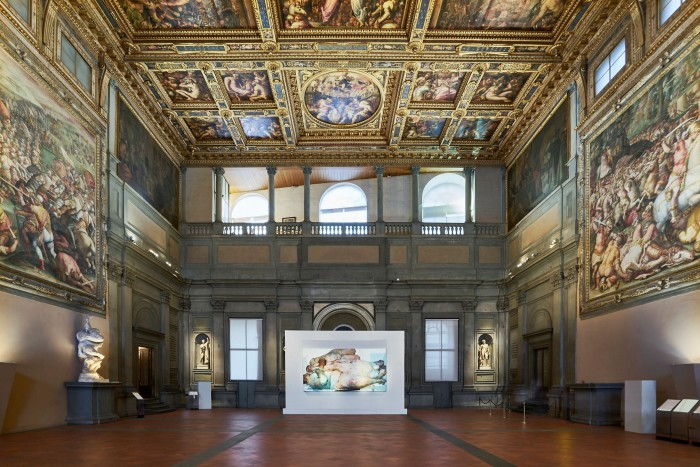 Jenny Saville's installation at the Salone dei Cinquecento, Palazzo Vecchio.